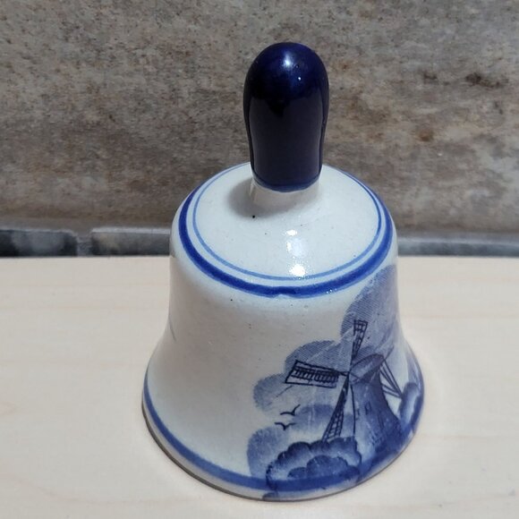 Vintage Delft Style Ceramic Bell Hand Painted Windmill - Picture 4 of 8